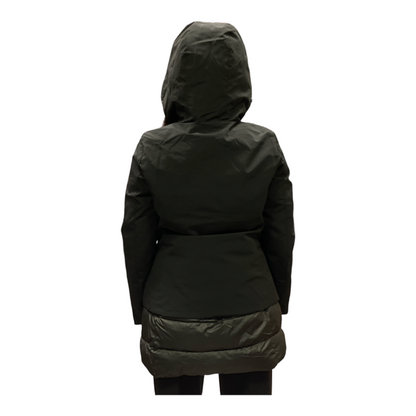 Yes Zee Cappotto da donna con inserti in pelle O086/NT00 0801 nero