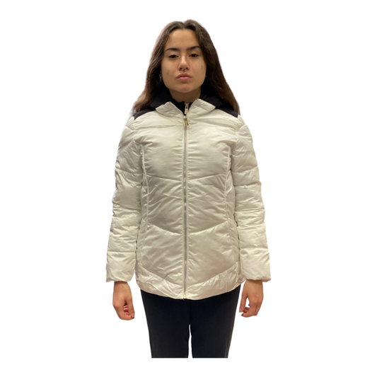 Yes Zee Cappotto Bimba con Cappuccio O006/QVJJ 0101 bianco perla