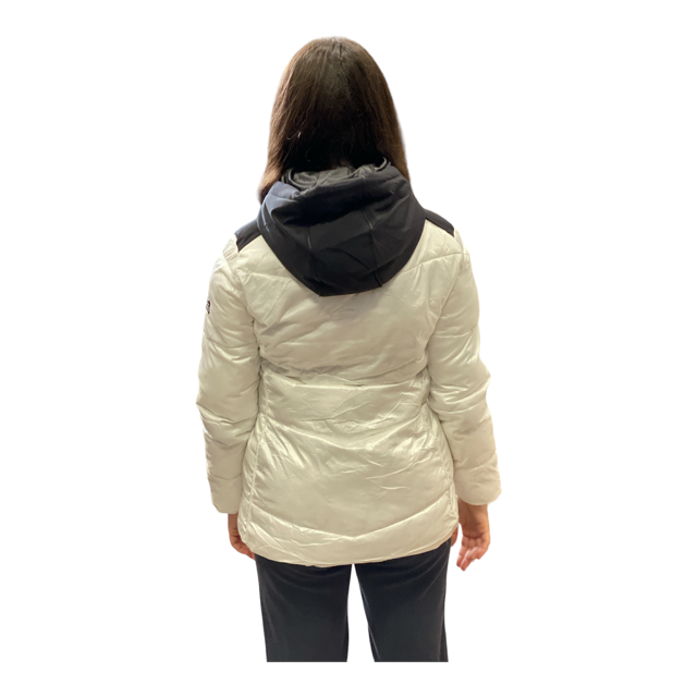 Yes Zee Girls' Hooded Coat O006/QVJJ 0101 Pearl White