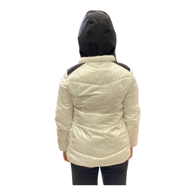Yes Zee Girls' Hooded Coat O006/QVJJ 0101 Pearl White