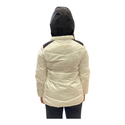 Yes Zee Girls' Hooded Coat O006/QVJJ 0101 Pearl White
