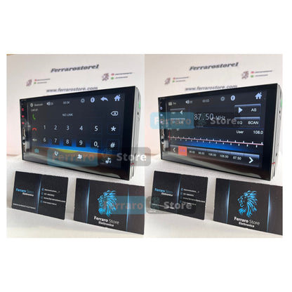 Autoradio Universale Fisso, 2Din 7" Pollici, Bluetooth, Radio, USB, CarPlay e Android Auto