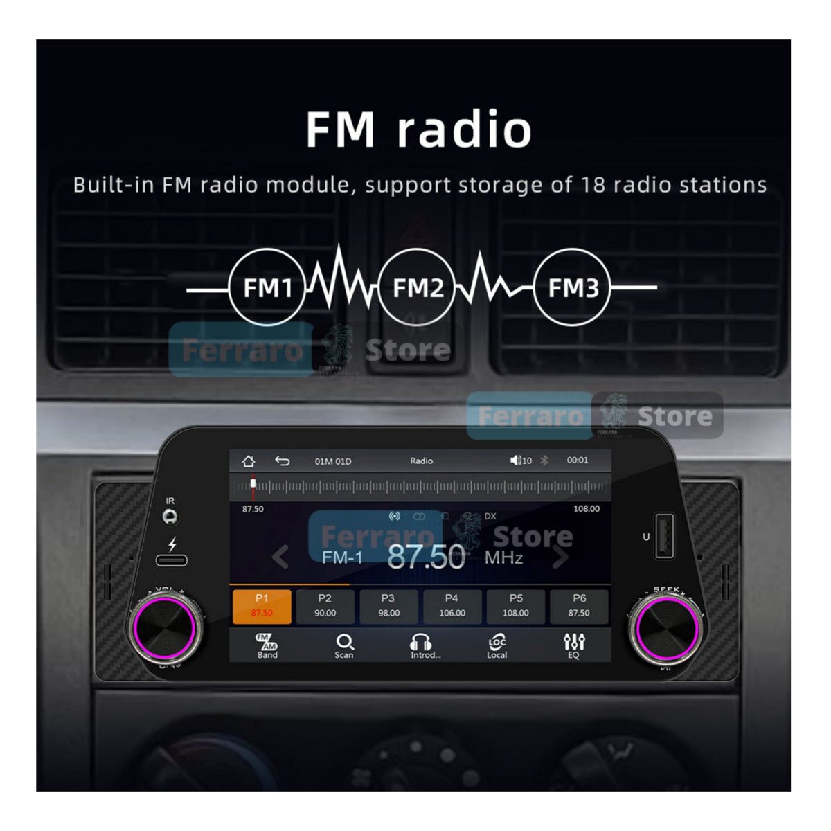 Autoradio per Alfaromeo 159 5" No Navi. Di Serie (2005-2011) Bluetooth, Radio, USB, Navigatore, CarPlay e Android Auto Cablato