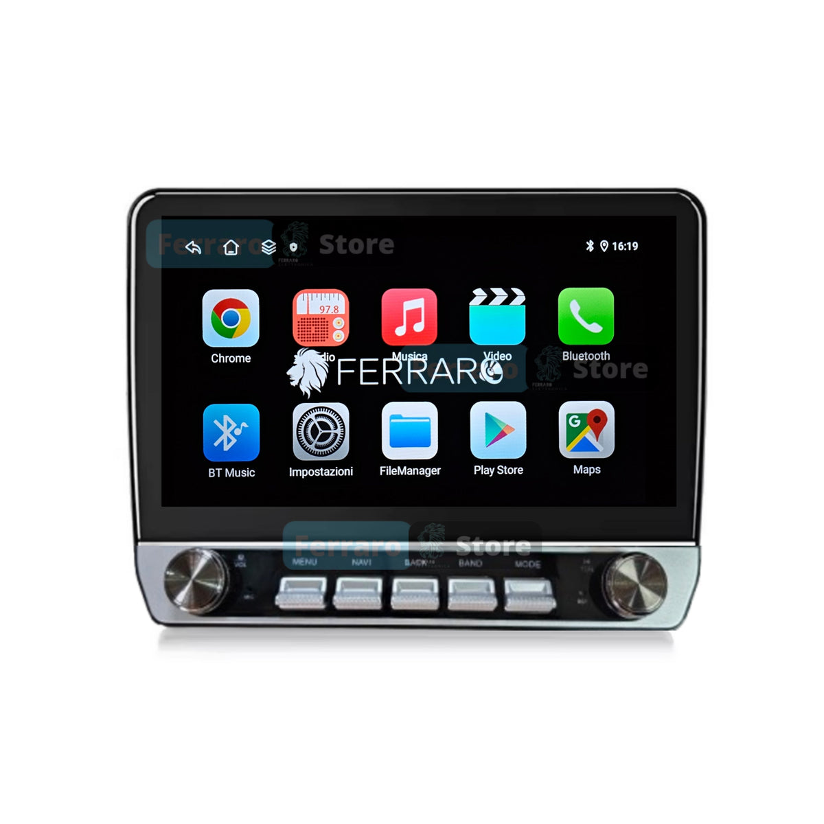 Autoradio Universale Fisso (Android) 2Din 10" Pollici, Bluetooth, CarPlay, Android Auto, 4/64GB Ram