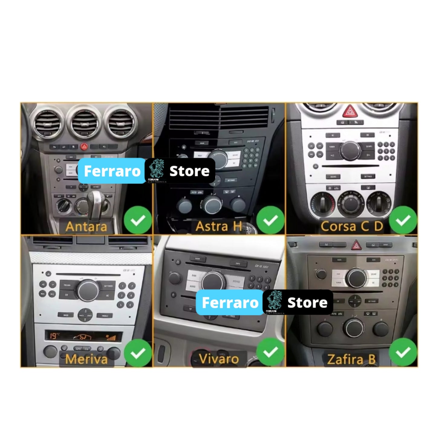 Autoradio per Opel Universale 7" (Anni in Descrizione) Bluetooth, Radio, USB, CarPlay + Android Auto