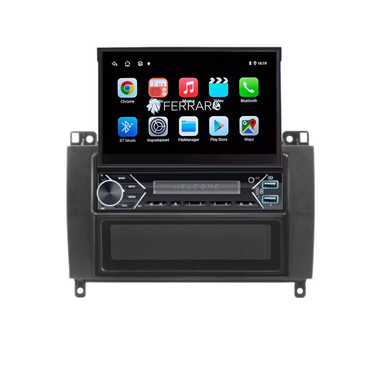 Autoradio per Mercedes Classe A/B 7" (2004-2012)Android, Motorizzato, Bluetooth, CarPlay, Android Auto, 2/32GB Ram