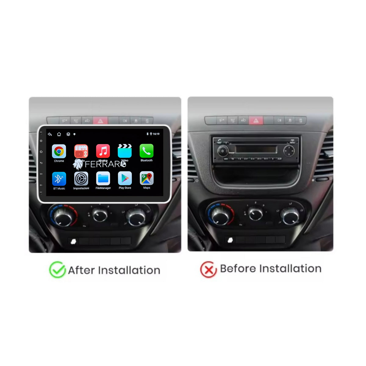 Autoradio per Iveco Daily 10" (2013-2021) Android, Bluetooth, Estraibile, CarPlay, Android Auto, 2GB/6GB/8GB Ram