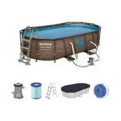 Piscina 427x250x100 ovale rattan