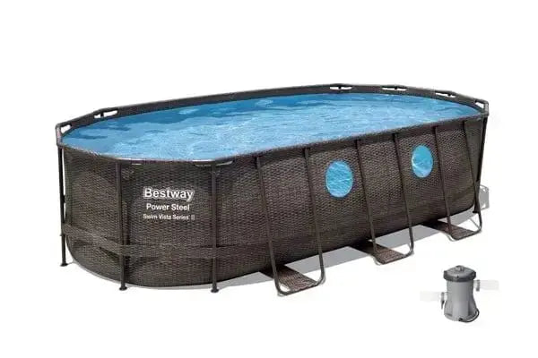 Piscina 427x250x100 ovale rattan