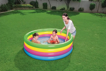 Piscina per bambini a 4 anelli colorati 157x46