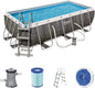 Rattan-style rectangular pool 404x201x100