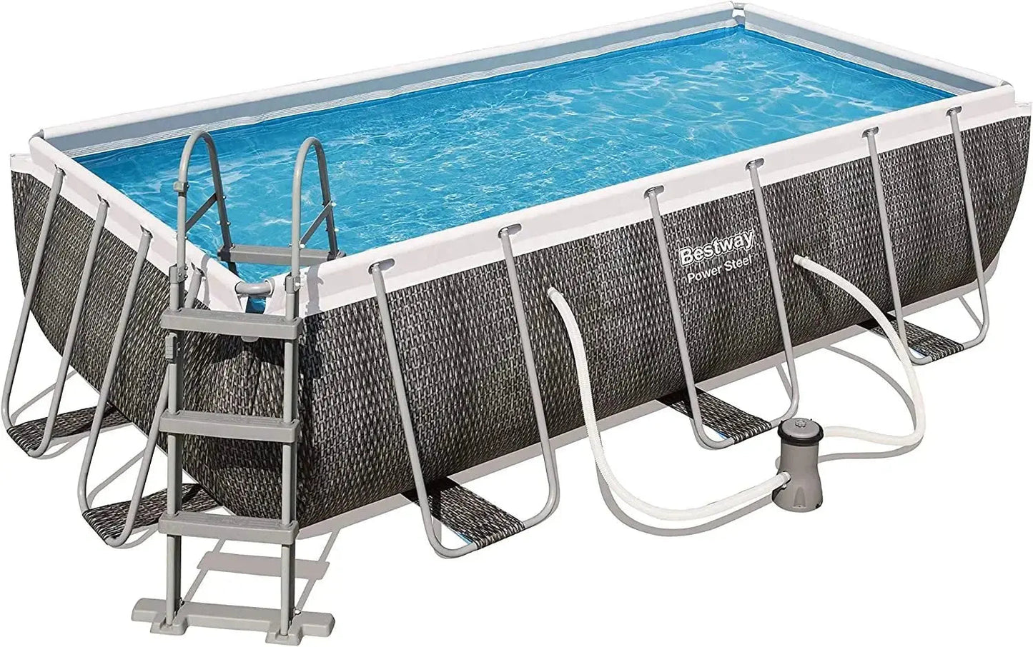 Piscina rettangolare in rattan stile 404x201x100
