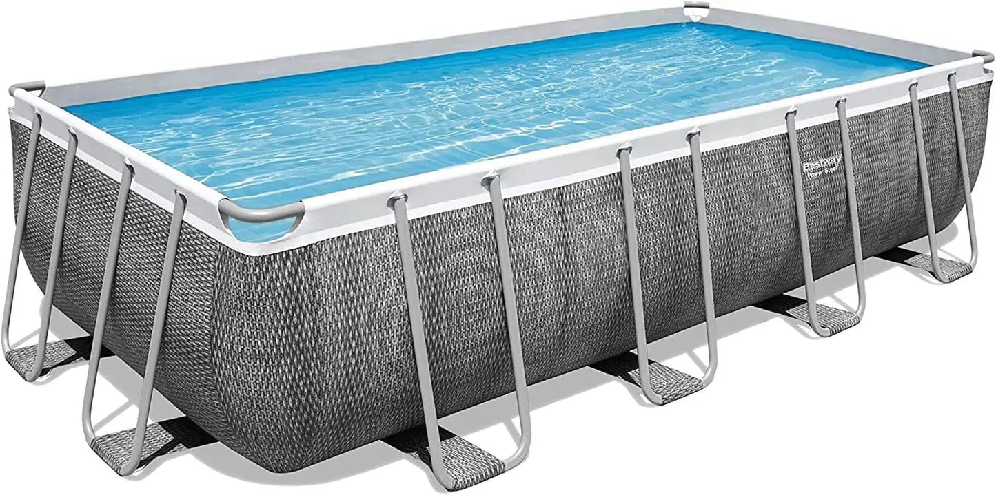 Rechteckiger Pool in Rattan-Optik 488x244x122