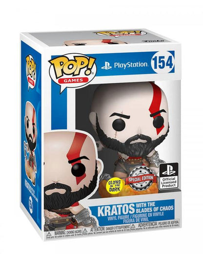 Funko Pop Games Kratos W/Blade Of Chaos (154) Special Edition God Of War G.I.T.D