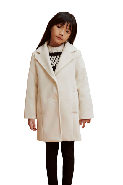 Please cappotto lungo da ragazza JB23120G55 3118 latte di mandorla