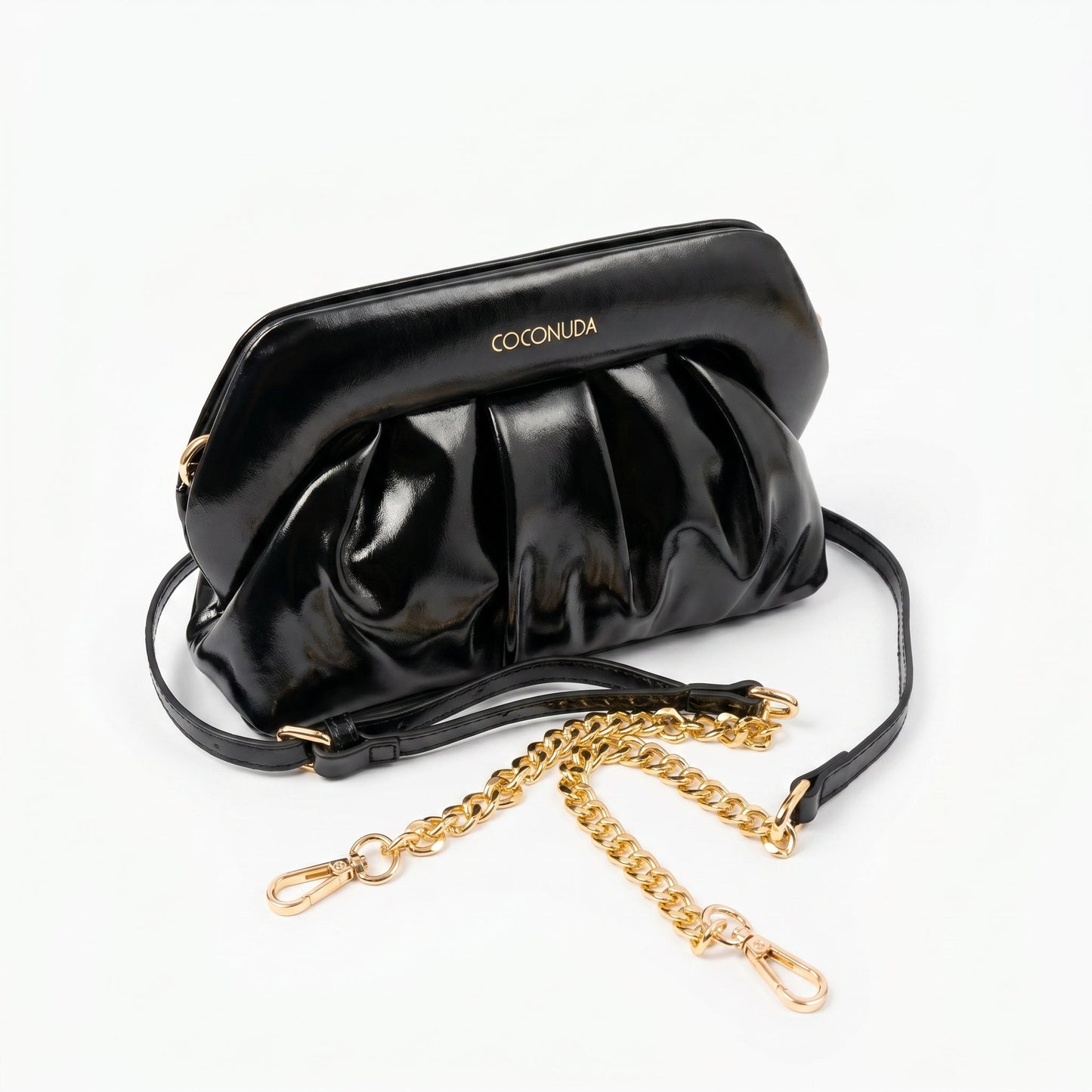 Coconuda Pochette Drappeggiata con Chiusura a Clip