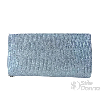 Stile Donna Bags - Pochette Ventaglio con Strass Argento