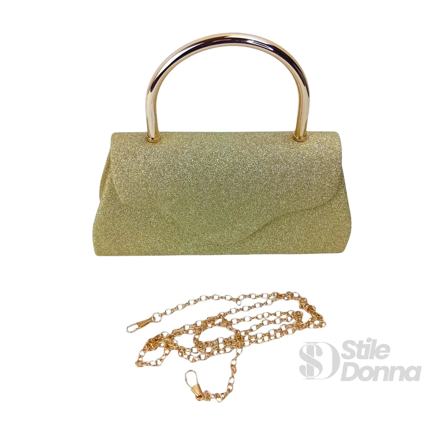 Stile Donna Bags - Pochette da Sera Glitter Oro