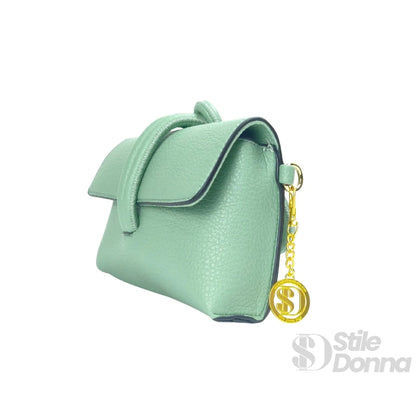 Stile Donna Bags - Pochette Verde Menta con Zip