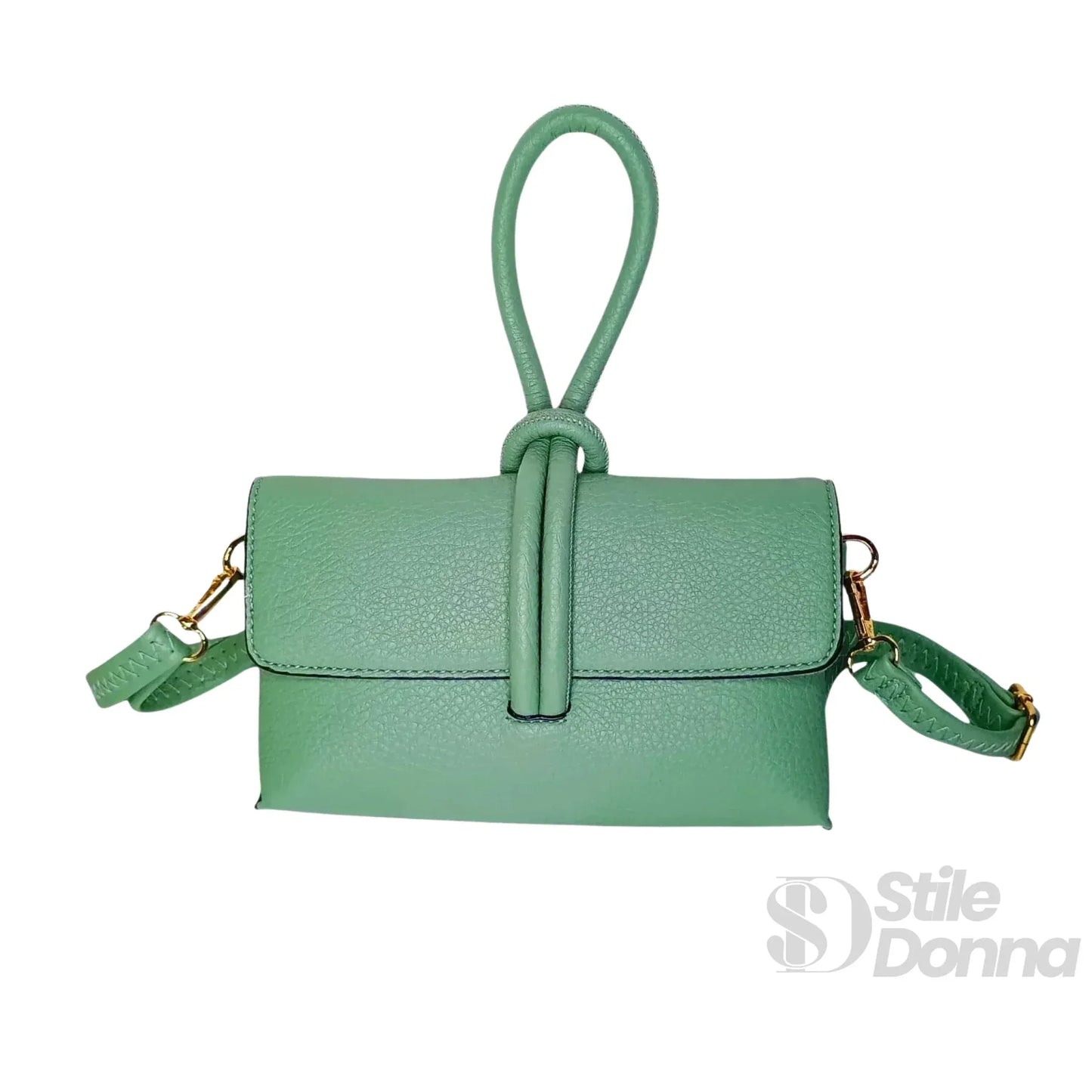 Stile Donna Bags - Pochette Verde Menta con Zip