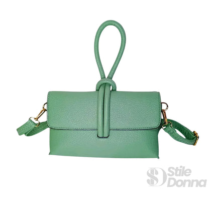 Stile Donna Bags - Pochette Verde Menta con Zip