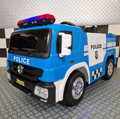 Polizei-Elektro-LKW 12 V mit Fernbedienung – Blau