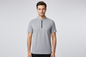 Men's Solid Color Polo Shirt with Zip Casual Elegant