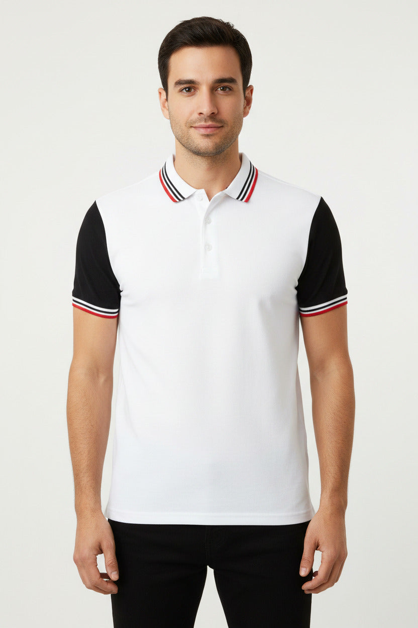 Polo Uomo Elegante Casual in Cotone Maglietta Polo Manica Corta