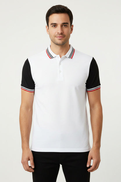Polo Uomo Elegante Casual in Cotone Maglietta Polo Manica Corta