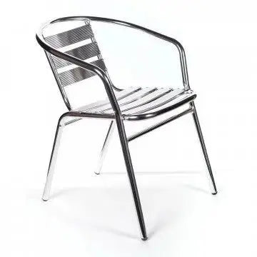 Stackable Bar Armchair 1,2: Aluminum, Ø 25x1,2 mm, cm 56x55x74