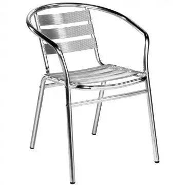 Stackable Bar Armchair 1,2: Aluminum, Ø 25x1,2 mm, cm 56x55x74