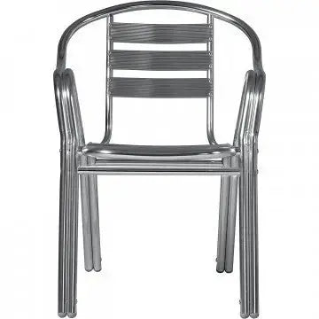Stapelbarer Barhocker Double: Aluminium, Ø 25x1,2 mm, cm 55x60x79