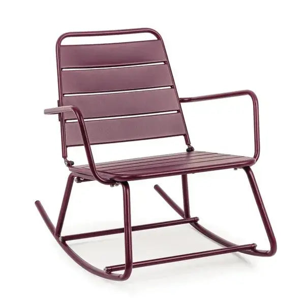 Steel rocking armchair with matte finish Various Colors