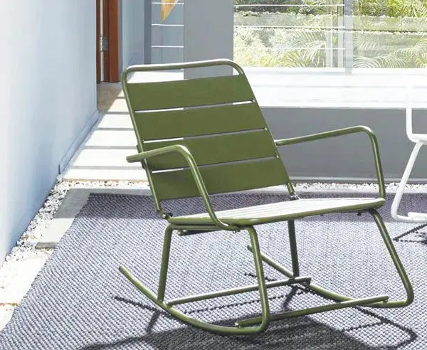 Steel rocking armchair with matte finish Various Colors