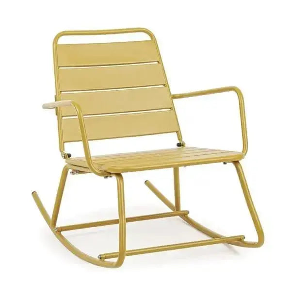 Steel rocking armchair with matte finish Various Colors