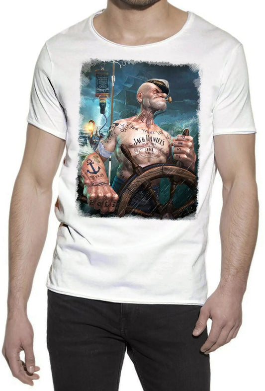 Popeye Jack Daniels Men's Slub Cotton T-Shirt