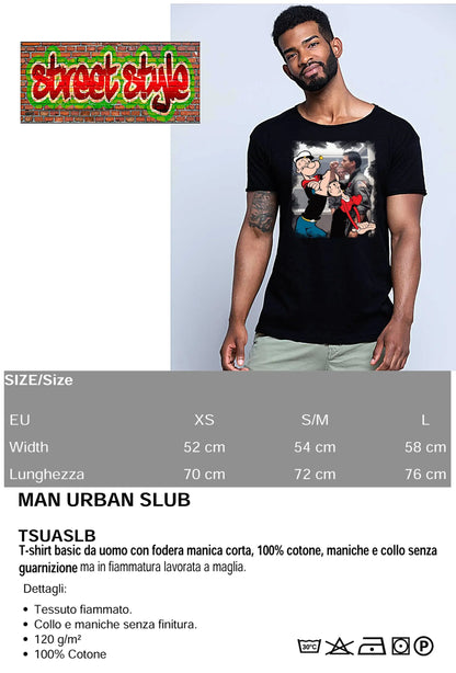 T-shirt Uomo Popeye & Olivia | Street Style Cotone Bio