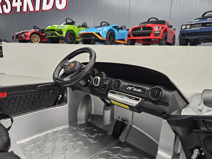 Kinder-Elektroauto Porsche RUF 24 V – 2 Sitzer – Silber Metallic
