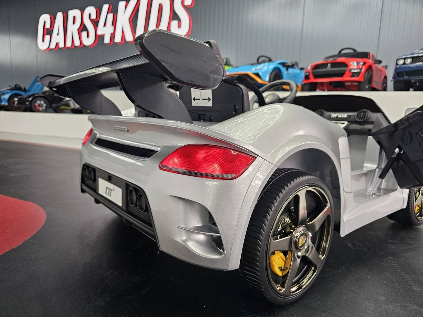 Kinder-Elektroauto Porsche RUF 24 V – 2 Sitzer – Silber Metallic