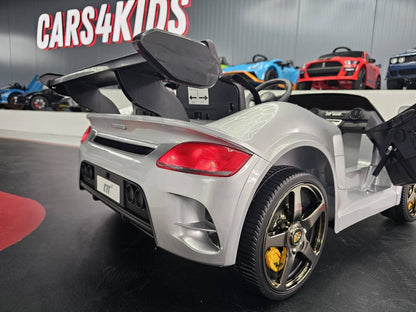 Kinder-Elektroauto Porsche RUF 24 V – 2 Sitzer – Silber Metallic