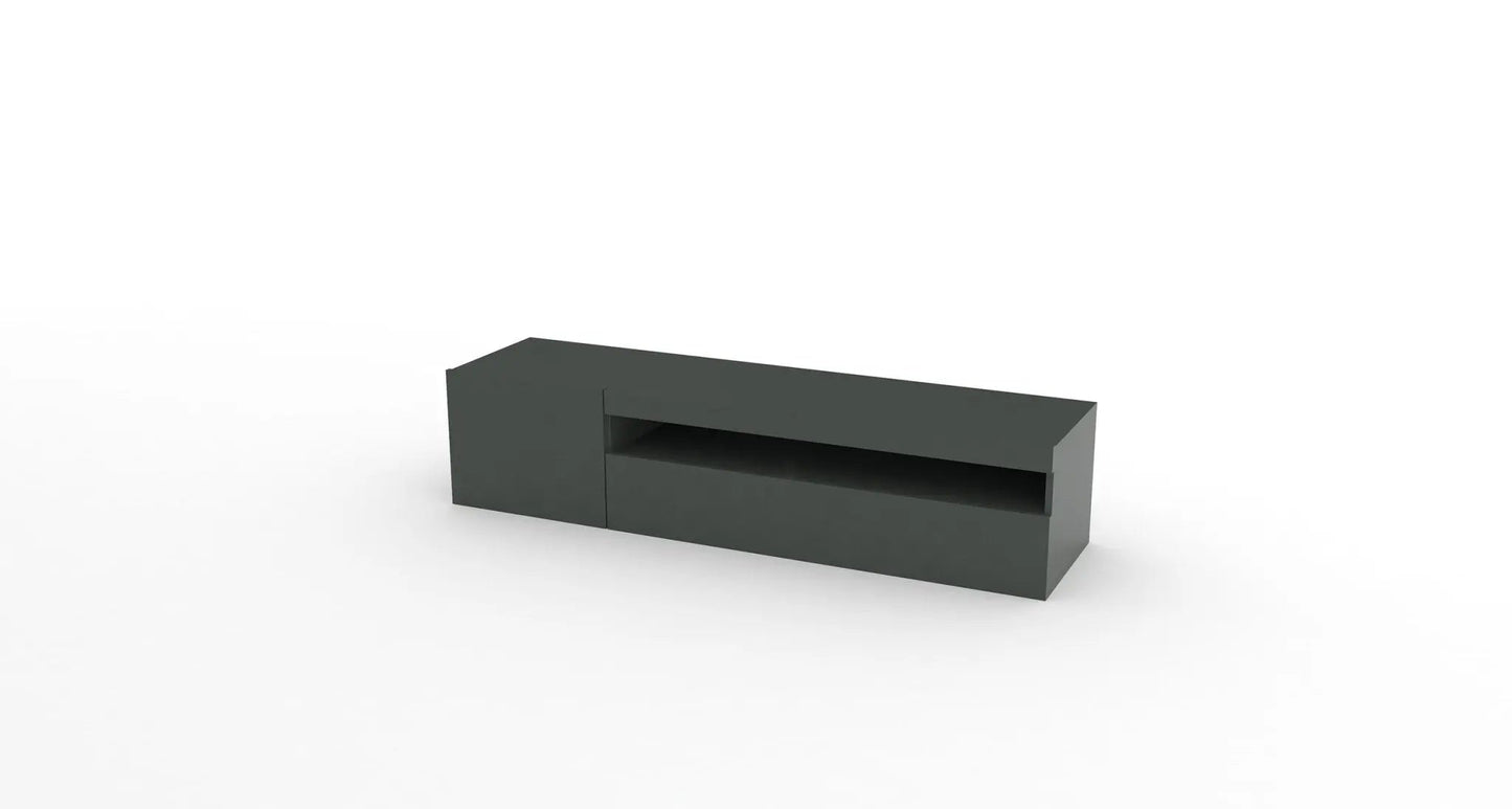 Porta TV con 1 anta + anta ribalta - DAIQUIRI Antracite Lucido