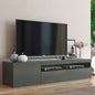 TV stand with 1 door + drop-down door - DAIQUIRI Polished Anthracite