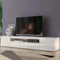 TV stand with 2 doors + drop-down door in glossy white finish - DAIQUIRI