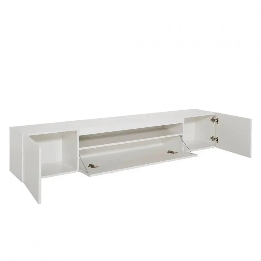 Porta TV con 2 ante + anta ribalta in finitura bianco lucido - DAIQUIRI