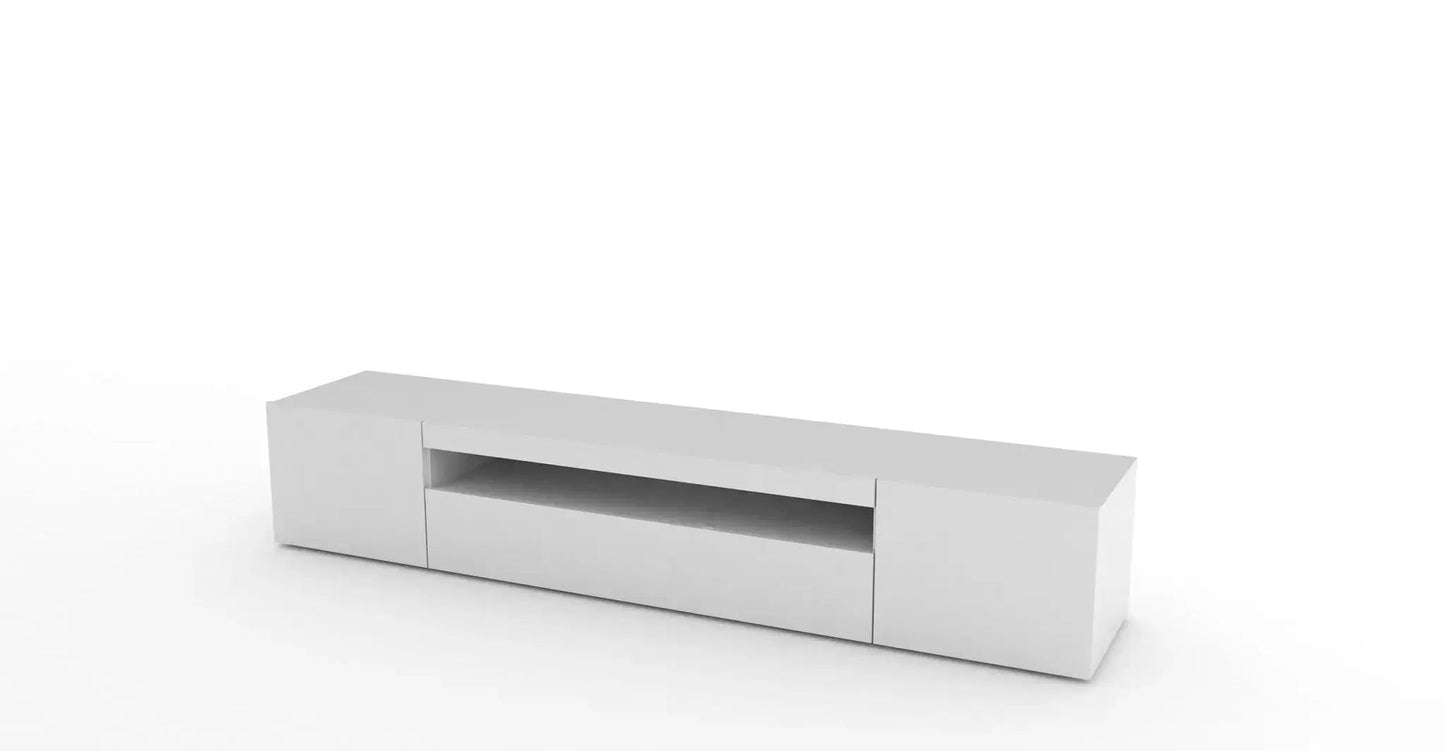 Porta TV con 2 ante + anta ribalta in finitura bianco lucido - DAIQUIRI