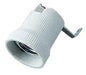 Porcelain E27 lampholder with bracket
