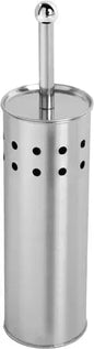 Satin chrome-plated toilet brush holder.