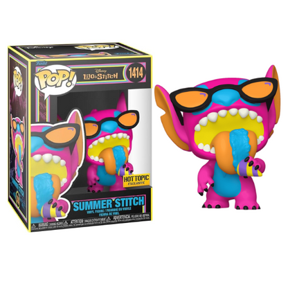 Funko Pop! Disney – Lilo & Stitch (1414) Summer Stitch Blacklight Vinyl Figur 9cm