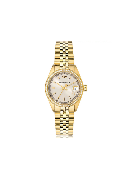 Philip Watch Caribe 31 mm, 3 Zeiger, mit Diamanten
