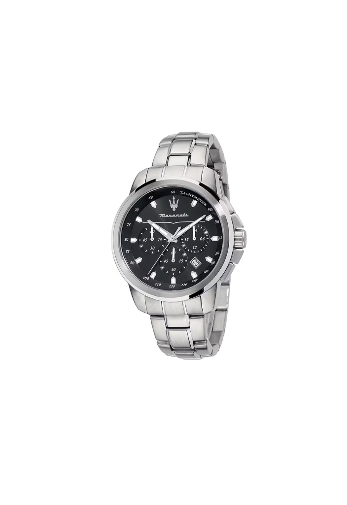 Maserati Successo Chronograph Schwarz 44mm – Sportlicher Grips und kühnes Design